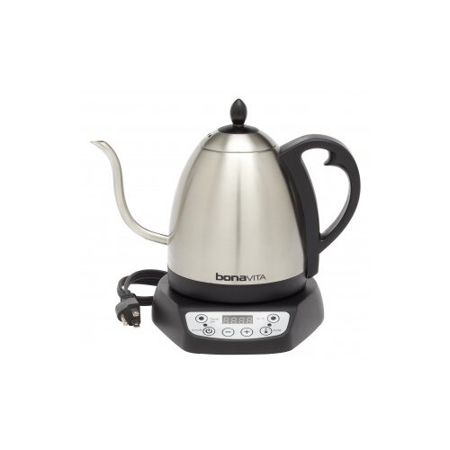 Bonavita Cosmopolitan Silber Wasserkocher mit Schwanenhals 1 Liter